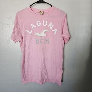 Hollister Vintage Y2K Men's Small Pink Laguna Beach T-Shirt Short Sleeve Soft